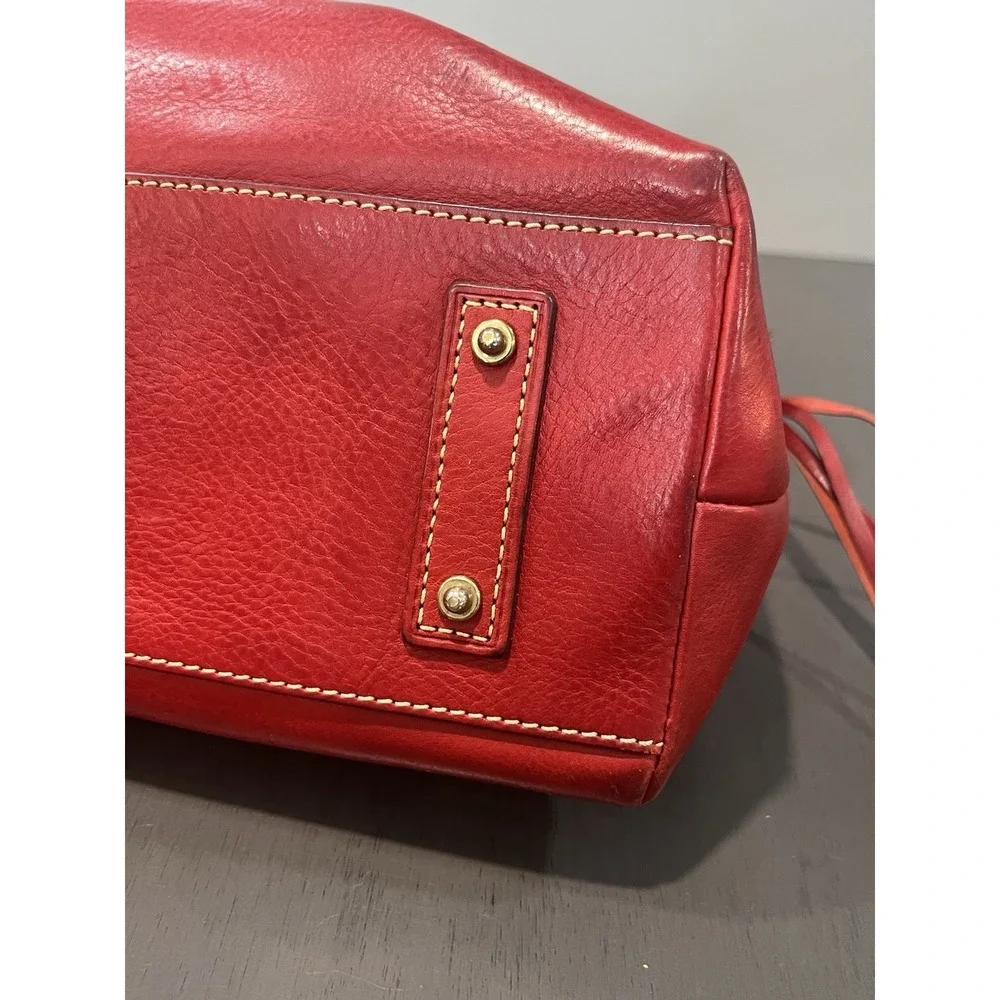 Dooney & Bourke Red Leather Satchel Purse Handbag Florentine Vacchetta Rare
